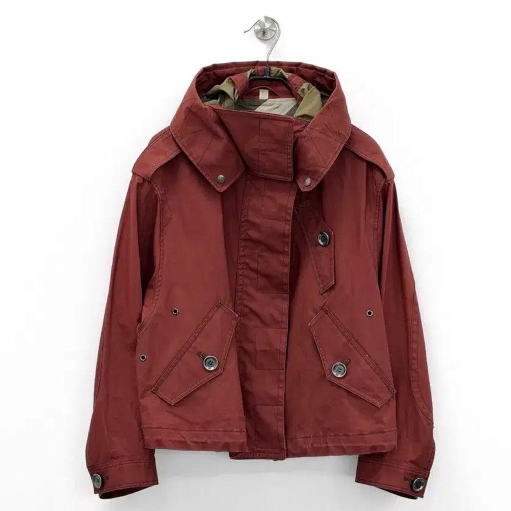 Burberry Red Trench Coat (cropped short)